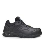 Side view of the Base B1011 K-Cross ESD trainer in black with laces and ESD badge.