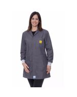 Dark Grey ESD Lab jacket with elastic cuffs