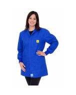 Royal Blue ESD Lab jacket with elastic cuffs