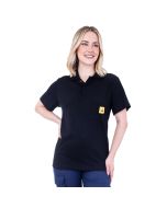 A very popular ESD polo shirt in a black pique polyester cotton fabric.