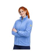 This stylish ESD fleece comes in this bold light blue fabric