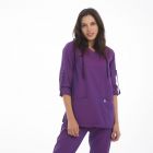 Women's Scrubs Purple Hooded Top