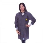 Grey ESD Lab Coat with elastic cuffs