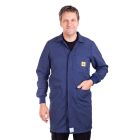 Navy Blue ESD Lab Coat with elastic cuffs