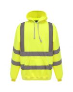 Anti-pill single jersey knitted soft feel fabric hi-vis hoodie