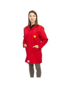 A strong red ESD fabric which sets a company's brand out loud and clear.