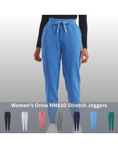 Jogger trousers are ideal for the health and beauty professional. A 4-way stretch fabric manufactured from 33% recycled polyester. Buy now from Somerset Workwear