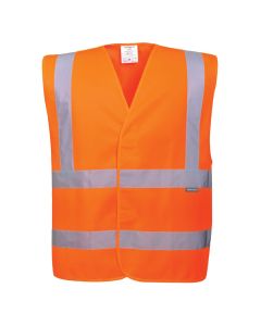 The Portwest C470 hi-vis banded waistcoat meets standards EN ISO 20471 Class 2 and RIS 3279 TOM Issue 2