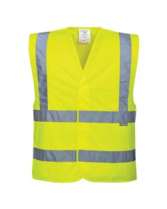 The Portwest C470 hi-vis waistcoat is a vibrant yellow. Compliant with EN ISO 20471