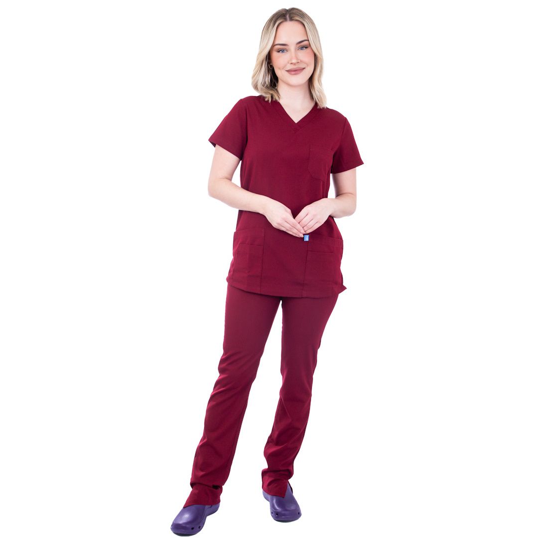 Burgundy scrub tops online