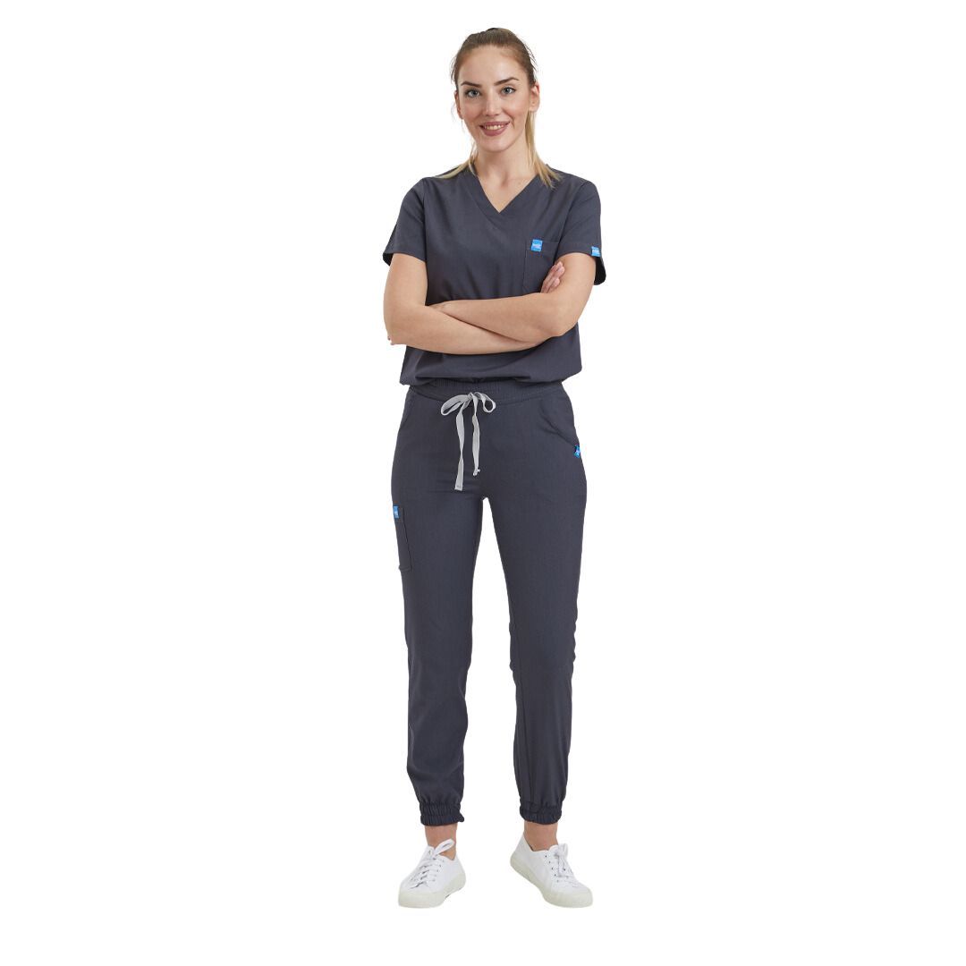 Women s Jogger Scrubs Set in Dark Grey