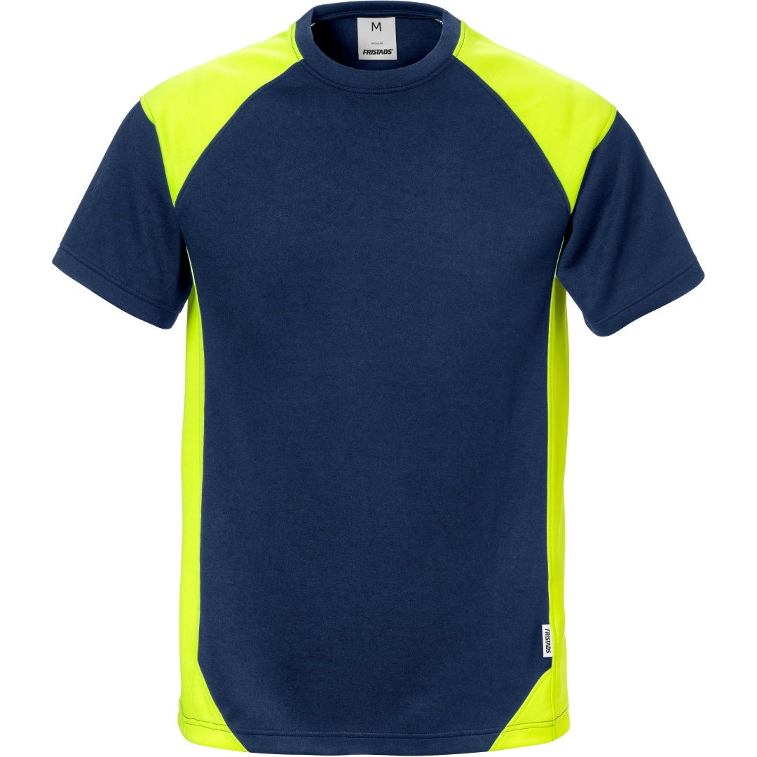 Navy Blue and Hi Viz Yellow t shirt 122396