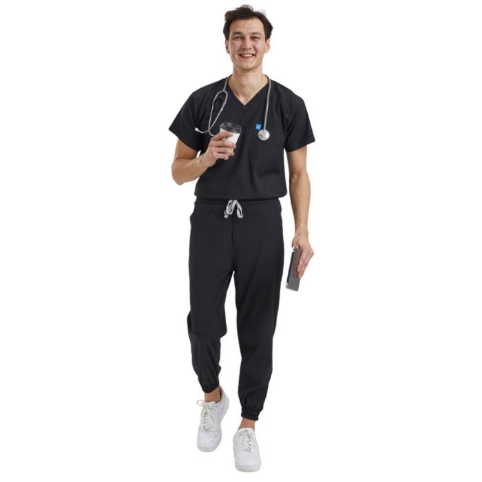 Black jogger online scrub set
