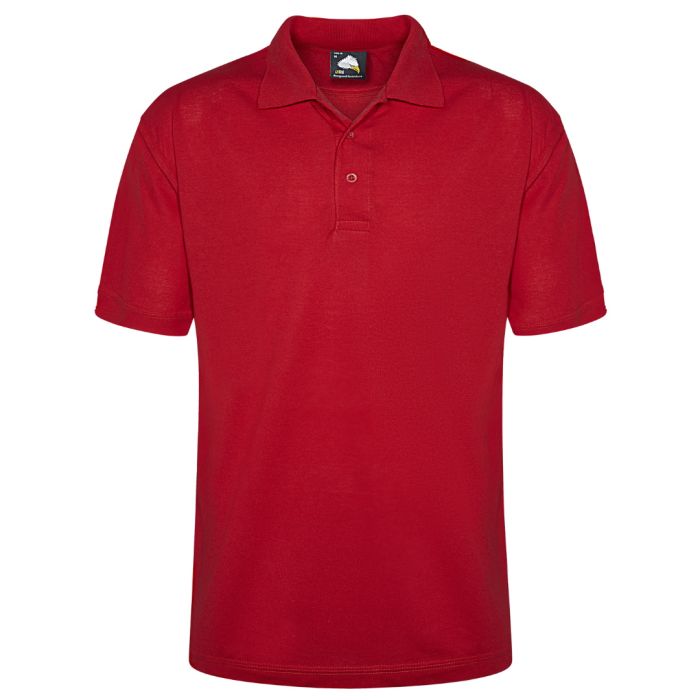 Bright crimson polo shirt sales
