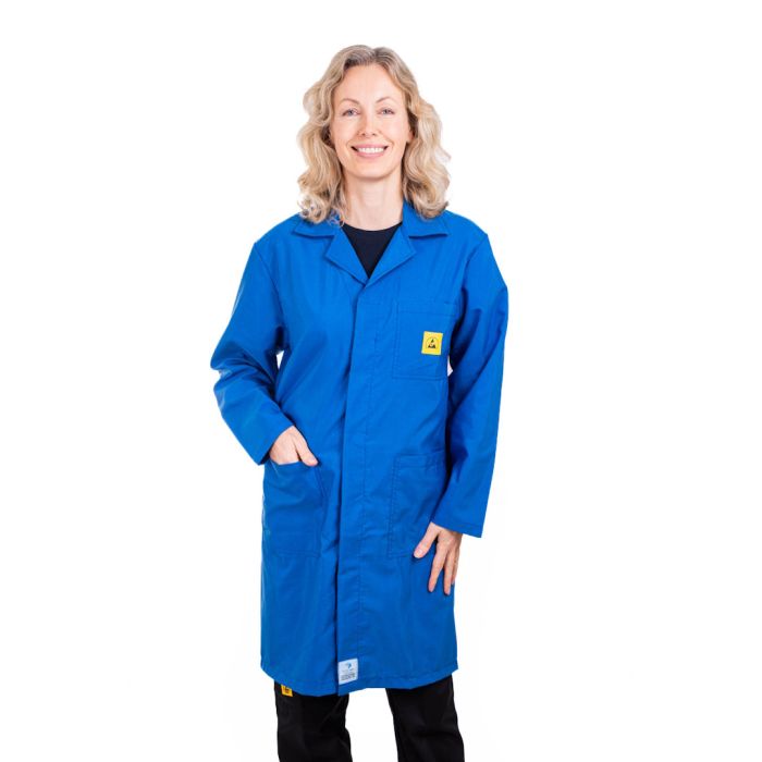 Dark blue lab coat on sale