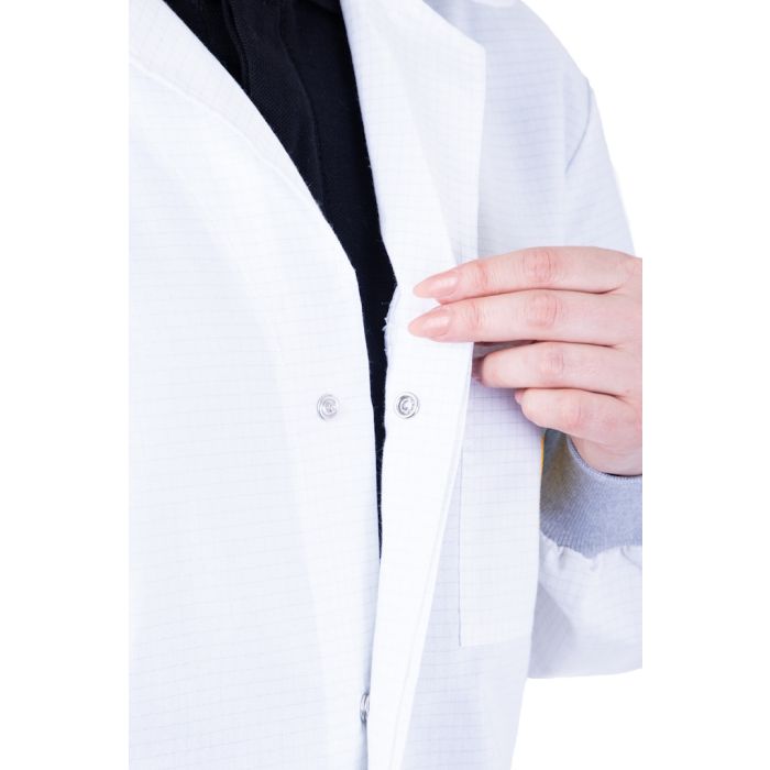 White ESD Lab Coat with Elastic Cuffs
