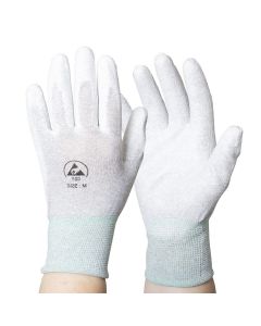 ESD gloves with PU coated fingers and palms for extra grip