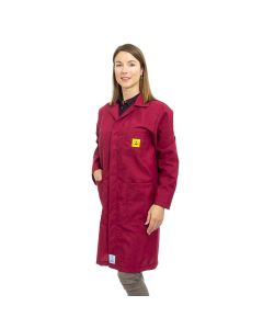ESD Lab Coats in Burgundy