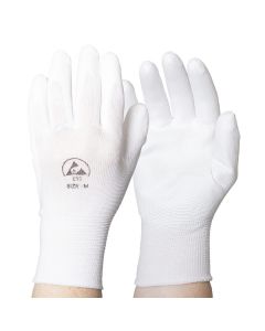 ESD White Gloves with coated palms