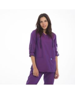 Women's Scrubs Purple Hooded Top
