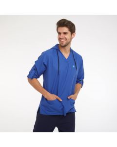 Men's Scrubs Royal Blue Hooded Top