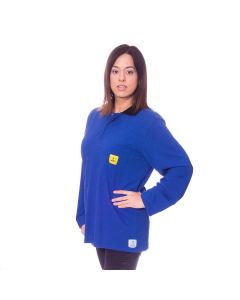 Long sleeved ESD Polo Shirt in Royal Blue