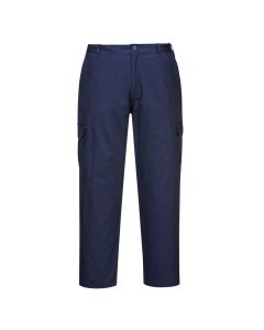 Portwest's AS11 Anti-Static ESD trousers in navy blue designed for safety and comfort