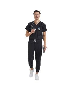 For the on-the-go guy that needs that comfort feeling with their scrubs, then check this jogger scrubs set out.