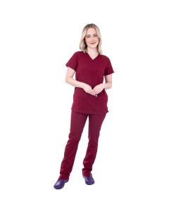 Vibrant, dynamic, and super comfortable. These scrubs set in a great burgundy fabric have it all so buy now!