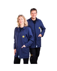 ESD Navy Blue Lab Jackets for ESD production areas.