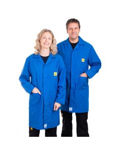 A popular colour for the ESD lab coats. Our garments are comfortable and made to a very high standard.  