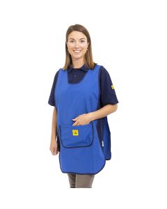 This ESD tabard apron is available from Somerset Workwear for wearing in electronics production areas. 