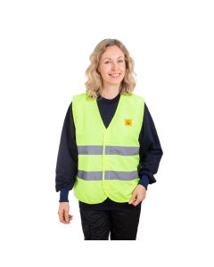 For a hi-vis safety requirement in a static-controlled area, this ESD waistcoat is the PPE of choice. 