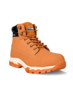 Another great safety boot from Titan. The Jaguar has a honey finish Nubuck leather upper, Kevlar midsole, and lightweight EVA Rubber sole