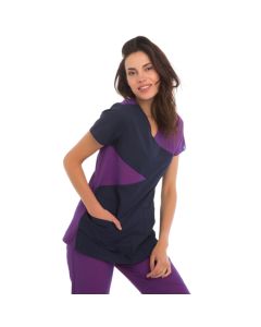 A great two-colour scrubs top. Trousers available in purple or if required navy blue (contact us for details)