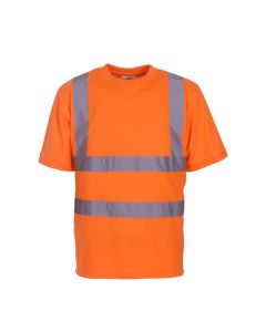 Hi-vis short sleeve t-shirt manufactured from 100% soft feel polyester