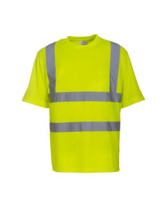 Hi Vis short sleeve t-shirt which conforms to EN ISO 20471:2019 + A1:2016 Class 2