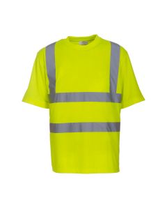Hi Vis short sleeve t-shirt which conforms to EN ISO 20471:2019 + A1:2016 Class 2