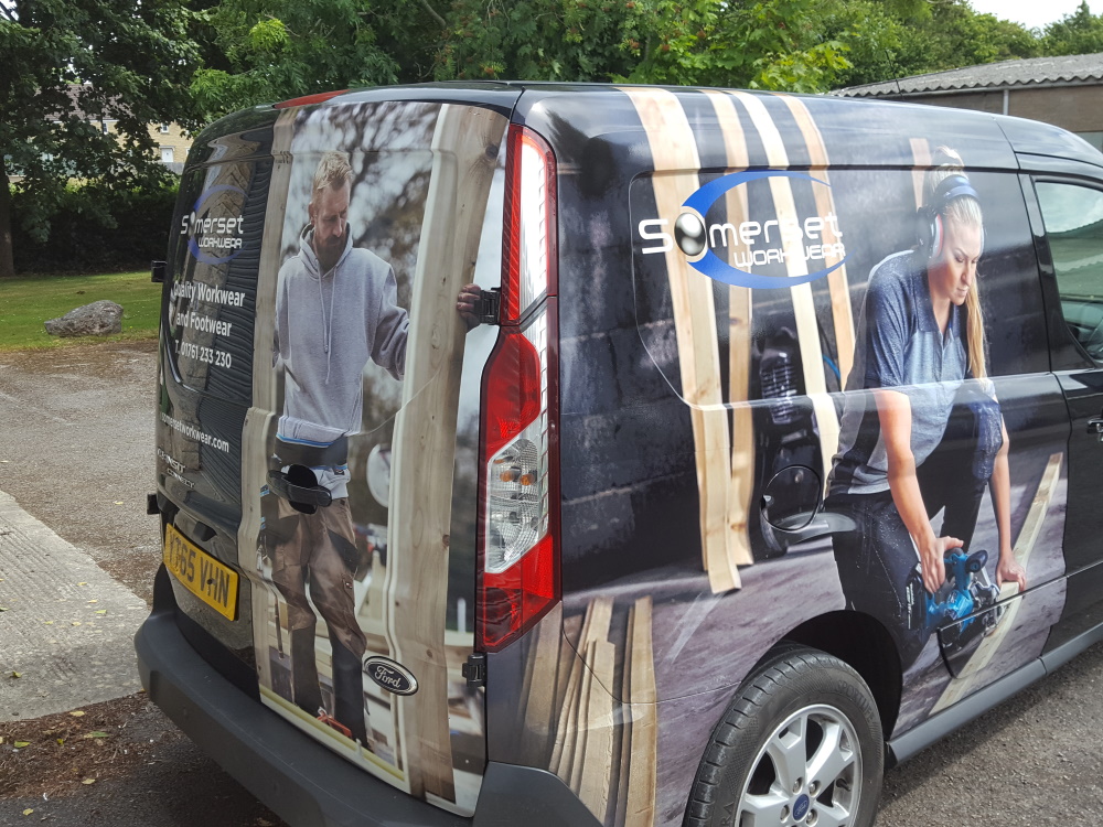 Somerset Workwear delivery van back door details