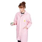 A cool pink unisex ESD lab coat for use in static control areas