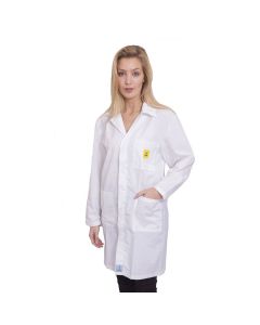 A quality manufactured unisex ESD white lab coat