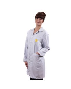 ESD light grey lab coat suitable for all static control areas