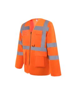 Yoko orange hi-vis executive long sleeve waistcoat approved to RIS-3279-TOM the UK rail high visibility standard